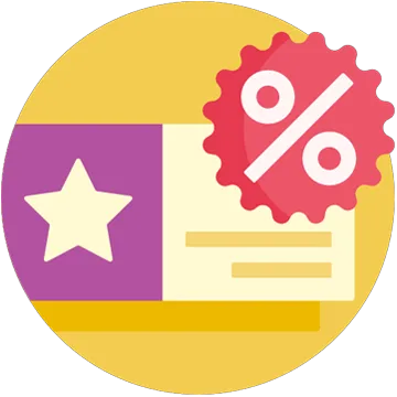 Graphic of a promotional ticket or coupon